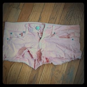 Cut off coral shorts